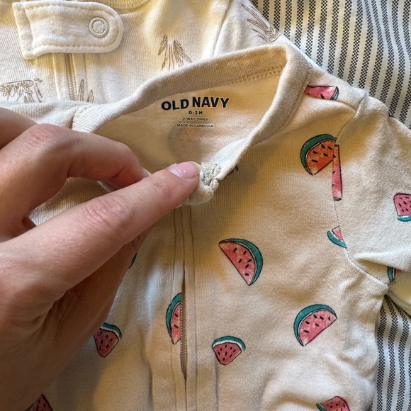 Baby Footies in Blue, Brown, and White - Picture 3 of 9